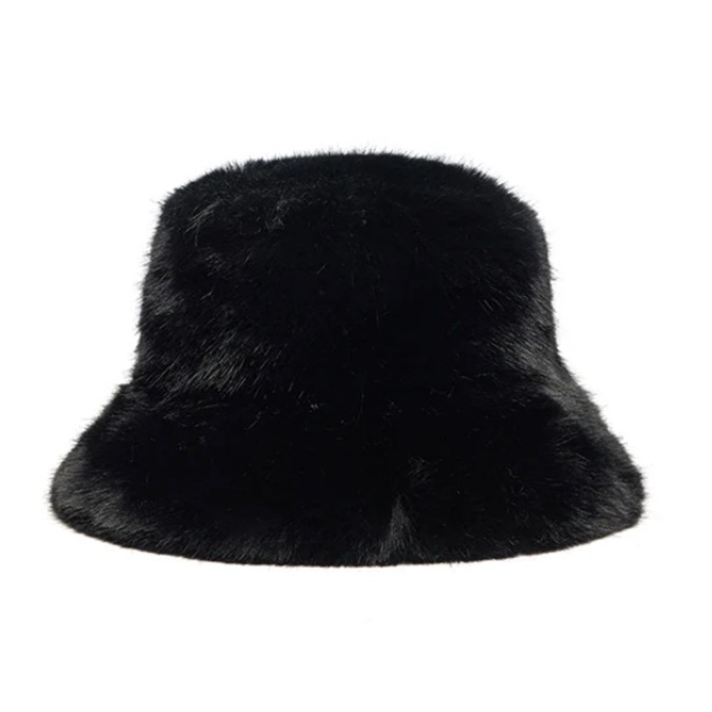 Black Faux Fur Hat